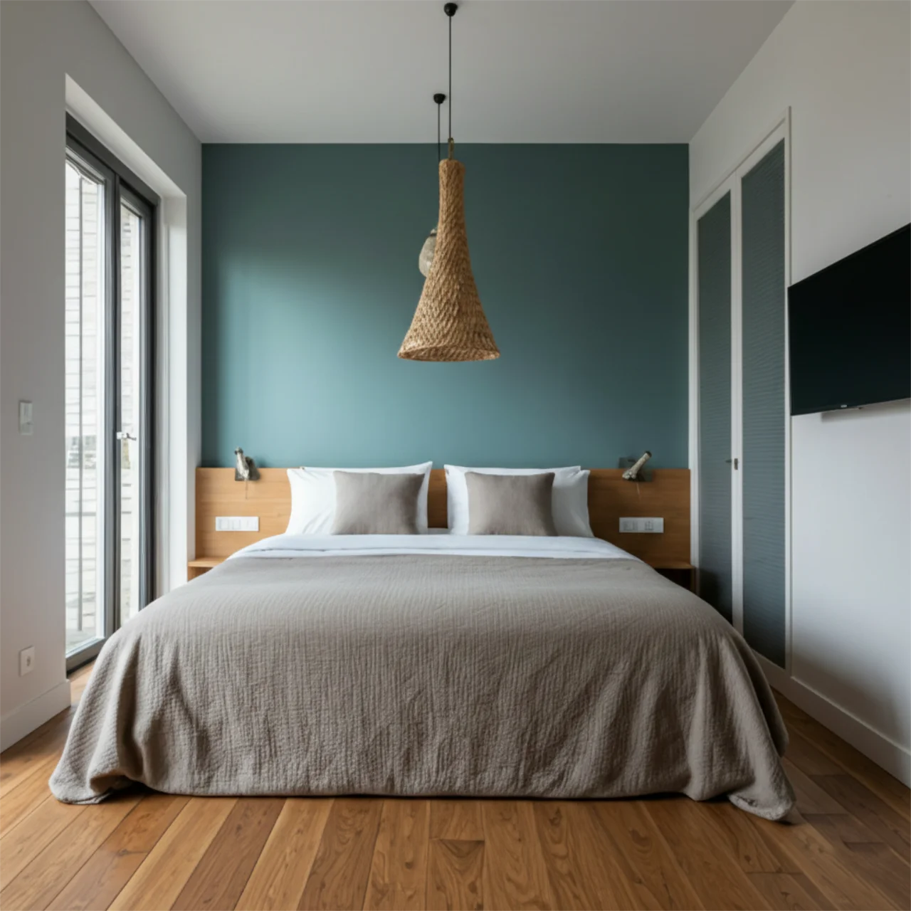 Modern hotel room with IT infrastructure